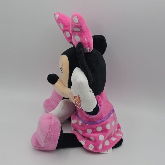 Disney Minnie Mouse Plush Pink Polka Dot Dress Interactive Press Hand 10” - Picture 12 of 17